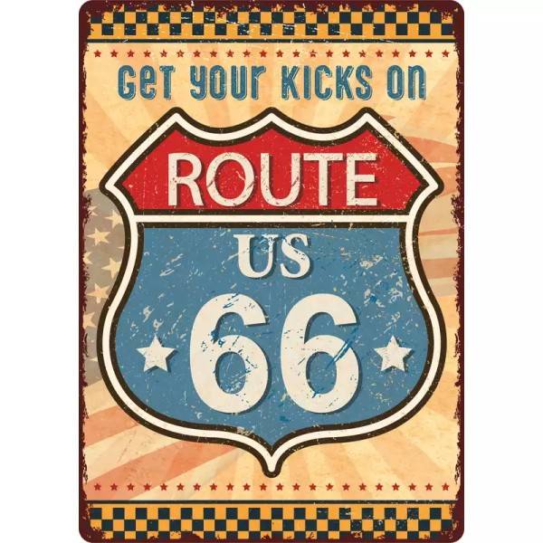 Metallschild "Route 66 (v)"